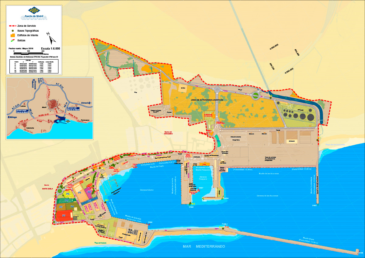 Plano Accesos Puerto de Motril 2017