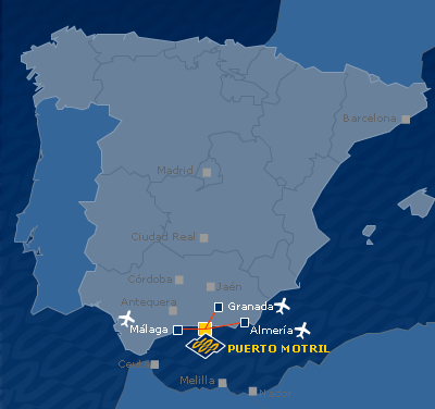 Mapa de España aéreo Puerto Motril